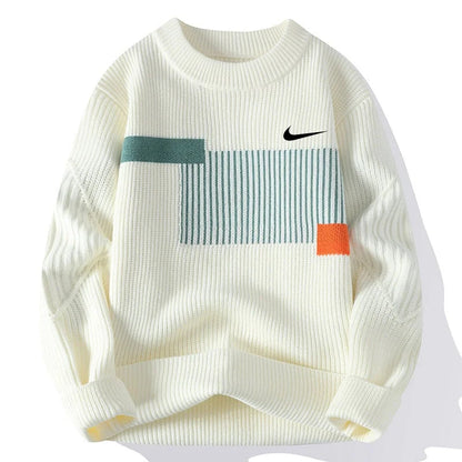 New Versatile Colorblock Knitted Sweater